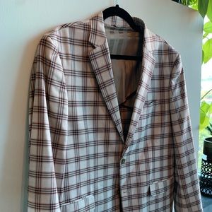Ben Sherman Sports Coat Blazer Tan Plaid 42R